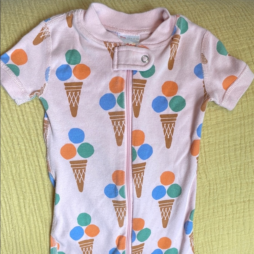 Hanna Andersson Baby 2-Way Zip Shortie Sleeper 6-12 mos (70 cm)